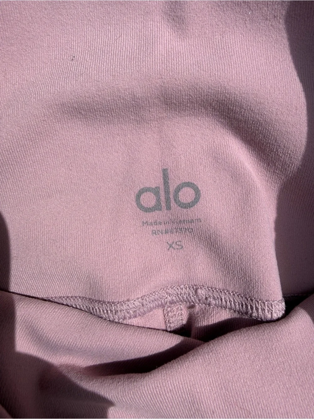 ALO Yoga Mauve High-Waisted Leggings with Mesh Detail